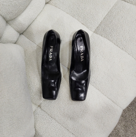 Prada Shoes - Prada Black Square Toe Heels